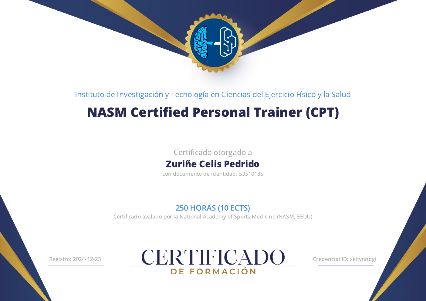Diploma · NASM Certified Personal Trainer (CPT)